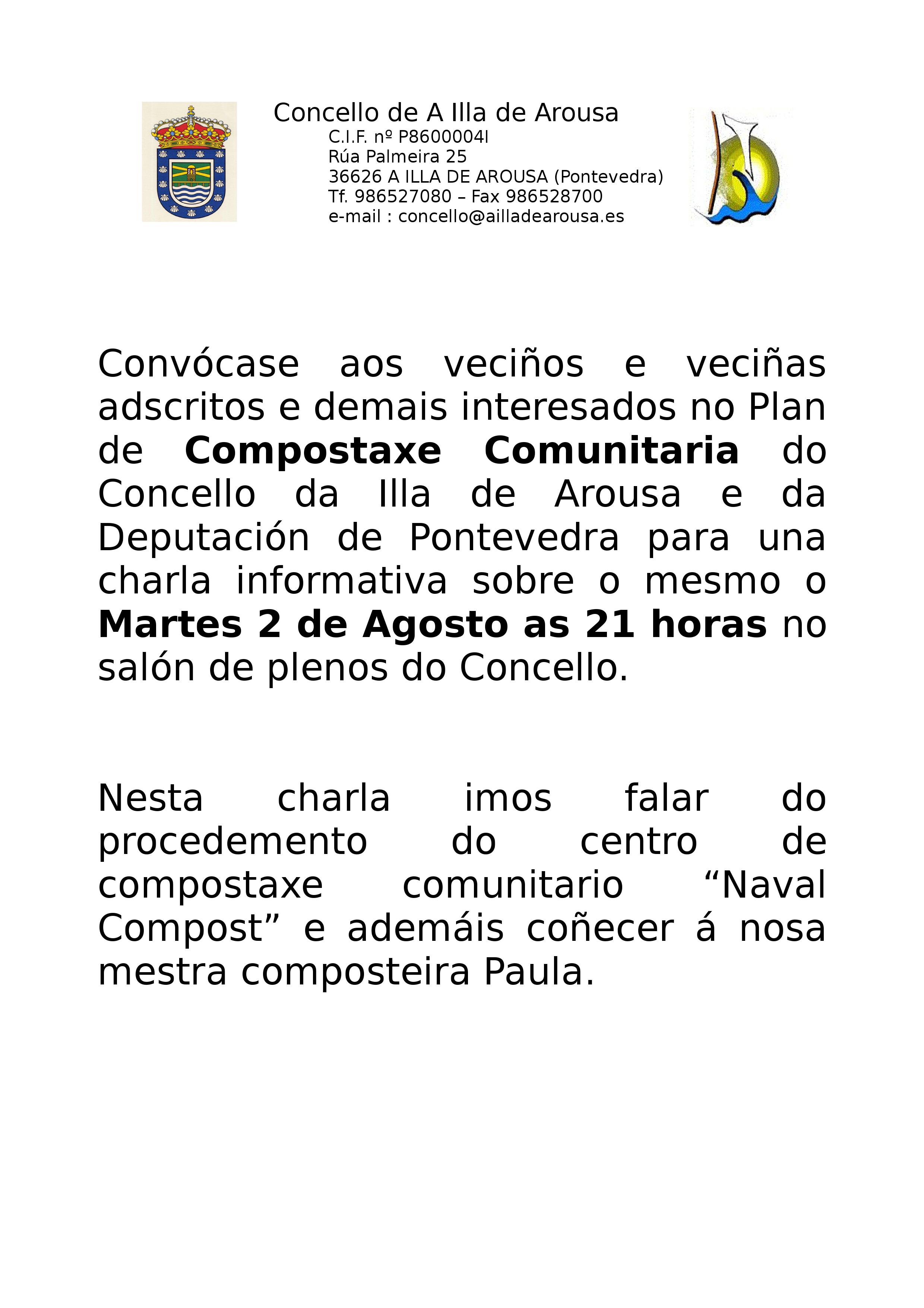 CHARLA INFORMATIVA COMPOSTAXE COMUNITARIO